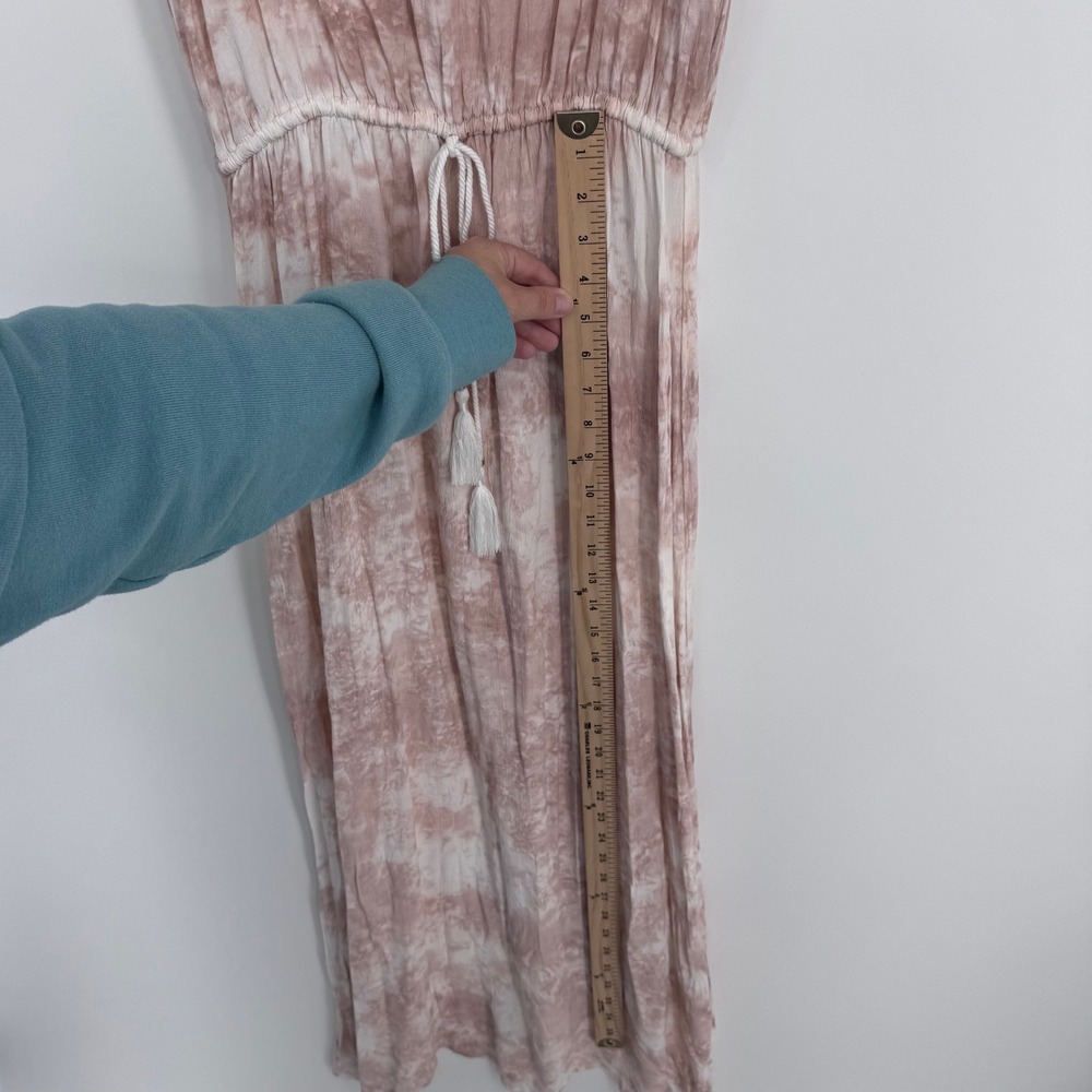 Tiare Hawaii Maxi Dress Womens OS Pink Tie Dye Crochet Tassel Boho Beach - Picture 10 of 13